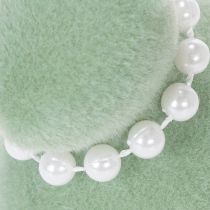 Prodotto Decorazione a forma di coniglietto pasquale con collana di perle, coniglietto per soggiorno e tavola di Pasqua, 13 cm, 3 pezzi