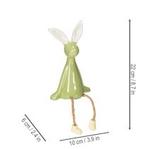 Prodotto Mensola decorativa in ceramica a forma di coniglietto pasquale per un'atmosfera allegra, 22 cm, 2 pezzi