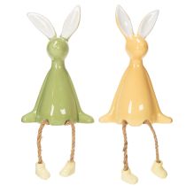 Prodotto Mensola decorativa in ceramica a forma di coniglietto pasquale per un'atmosfera allegra, 22 cm, 2 pezzi