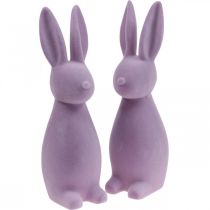 Deco Bunny Deco Easter Bunny Floccato Lilla Viola H29.5cm 2pz