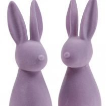 Deco Bunny Deco Easter Bunny Floccato Lilla Viola H29.5cm 2pz