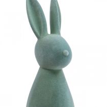 Deco Bunny Coniglietto di Pasqua Deco Floccato Grigio-Verde H47cm