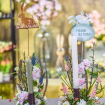 Tappo fiore coniglietto ruggine tappo decorativo metallo Pasqua 11cm 4pz