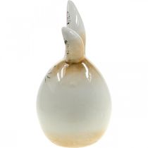 Prodotto Coniglietto pasquale uovo bianco in ceramica figura decorativa coniglio Ø6cm H11.5cm