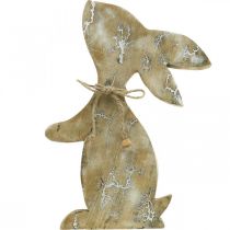 Prodotto Coniglio in legno, primavera, coniglietto pasquale seduto, decorazione pasquale con motivo naturale, lavato bianco H26cm