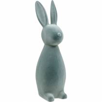 Coniglietto decorativo grigio floccato 47 cm Decorazione coniglietto pasquale Pasqua