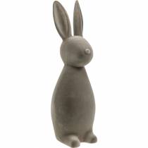 Prodotto Coniglietto grigio scuro floccato Coniglietto pasquale Decorazione pasquale da tavola Pasqua