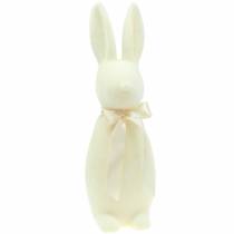 Prodotto Coniglietto floccato bianco panna H49cm