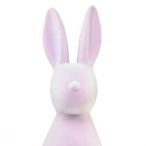 Prodotto Decorazione coniglietto pasquale in piedi – 2a scelta – floccato lilla H47cm