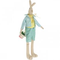 Coniglietto pasquale in tessuto, coniglietto con vestiti, decoro pasquale, coniglietto H46cm