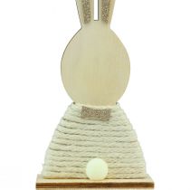 Prodotto Coniglietti con coniglietti in legno glitter decorazione da tavolo Pasqua H36cm 2 pezzi