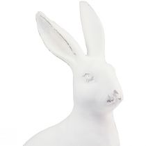 Prodotto Coniglio seduto decorativo coniglio decorazione pietra artificiale bianco H27cm