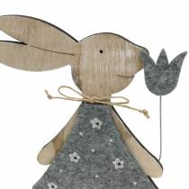 Coniglio decorativo in legno feltro 30 / 31,5 cm 2 pezzi
