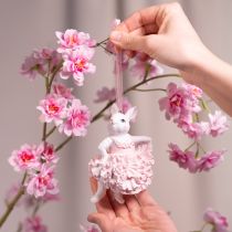 Prodotto Ciondoli a forma di coniglietto ballerina, un elemento decorativo per rami pasquali o alberi di Natale, 12 cm, 2 pezzi