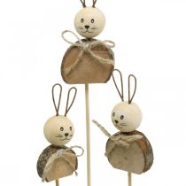 Prodotto Coniglietto fiore bastone legno ruggine Coniglietto pasquale decorazione natura 8cm 8pz
