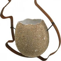 Decorazione coniglio da appendere, coniglio in metallo con uovo, guscio d&#39;uovo per piantare patina 3 pezzi