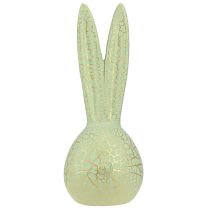 Prodotto Testa di coniglio decorazione coniglietto pasquale verde menta oro craquelure H28cm