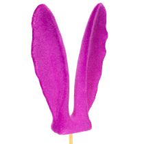Prodotto Decorazione pasquale con orecchie da coniglio floccate su un bastoncino come fiori d'atmosfera, 31 cm, 4 pezzi