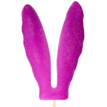 Prodotto Decorazione pasquale con orecchie da coniglio floccate su un bastoncino come fiori d'atmosfera, 31 cm, 4 pezzi