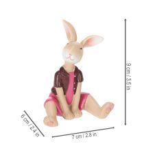 Prodotto Set di statuine di coniglietti pasquali, graziosa decorazione da tavola per Pasqua e primavera, 9 cm, 4 pezzi