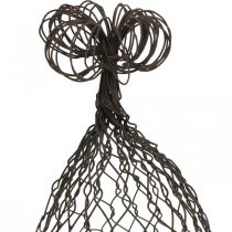 Cappuccio in filo metallico, campana decorativa, traliccio in metallo Marrone H25cm Ø16cm
