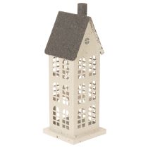 Prodotto Casetta decorativa in metallo con finestre e camino, 28 cm