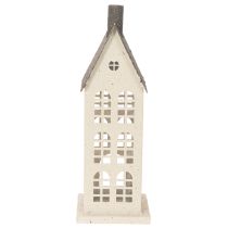 Prodotto Casetta decorativa in metallo con finestre e camino, 28 cm