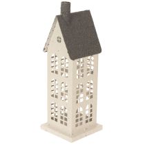 Prodotto Casetta decorativa in metallo con finestre e camino, 28 cm