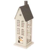 Prodotto Casetta decorativa in metallo con finestre e camino, 28 cm
