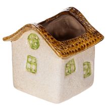 Prodotto Casetta in ceramica per piante, stile rustico per un'atmosfera accogliente, 11 cm