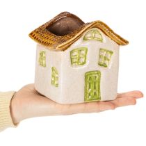 Prodotto Casetta in ceramica per piante, stile rustico per un'atmosfera accogliente, 11 cm