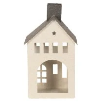 Prodotto Casetta decorativa in metallo con camino e finestra, 24 cm
