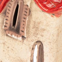 Prodotto Decorazione a forma di casetta in ceramica con tetto rosso, casetta luminosa, 15 cm, 2 pezzi