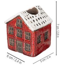 Prodotto Portacandele in ceramica, casetta decorativa con neve per decorazione da tavola, 7 cm, 2 pezzi
