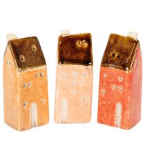 Prodotto Casetta decorativa in ceramica in miniatura per davanzale, 10 cm, 3 pezzi