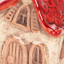 Prodotto Set di decorazioni in ceramica a forma di casetta con tetto rosso, 8 cm, 2 pezzi