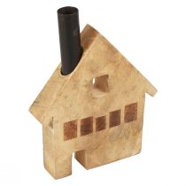 Prodotto Portacandele decorativo in legno con decorazione in legno nero 16,5 × 3,5 cm × 22 cm