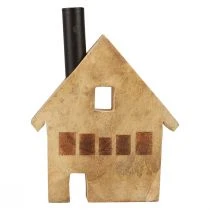 Prodotto Portacandele decorativo in legno con decorazione in legno nero 16,5 × 3,5 cm × 22 cm