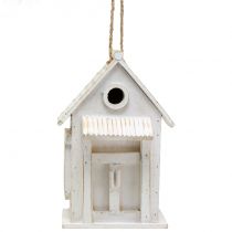 Birdhouse per appendere bianco H25.5cm