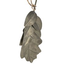 Prodotto Foglie decorative autunnali in metallo grigio argento L20cm 4 pezzi