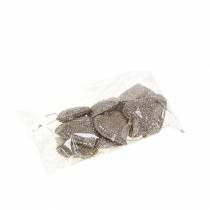 Prodotto Cuore glitterato per appendere champagne 6 cm x 6,5 cm 12 pz