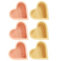 Prodotto Decorazione Cuore Ceramica Arancio Giallo Lucido 11×10×6 cm 6 pz