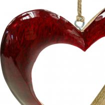 Prodotto Cuore in legno, cuore decorativo da appendere, cuore decorativo rosso H15cm