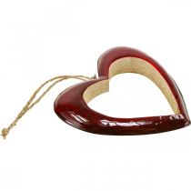 Prodotto Cuore in legno, cuore decorativo da appendere, decorazione cuore rosso H15cm