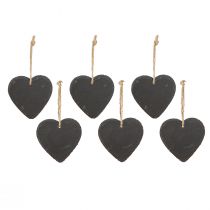 Prodotto Cuore in ardesia cuore in ardesia da appendere nero 10 cm 6 pz