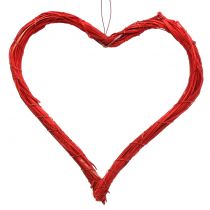 Bast cuore per appendere rosso 20 cm 6 pezzi