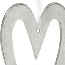 Cuore decorativo per appendere decorazioni nuziali in alluminio argento 22 × 12 cm