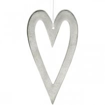 Prodotto Cuore decorativo per appendere decorazioni nuziali in alluminio argento 22 × 12 cm