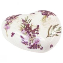 Prodotto Decoro cuore in ceramica decoro lavanda gres vintage 10,5 cm