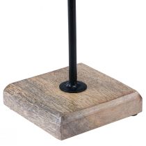 Prodotto Decorazione cuore base in legno metallo nero naturale 20,5x10x10 cm